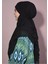 Kadın Tesettür Sufle Khimar Peçeli Üç Katlı Şifon Şal Siyah 3