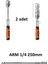 Rico 2 Adet 1/4 Uzatmalı Cırcır Kolu Lokma Arm 1/4 Çeyrek Ara Kol 250MM 1