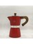 Tekno Trust Kırmızı Ahşap Kulplu 6 Cups Moka Pot - Moka Pot 6 Cups-Moka Pot Kırmızı 100-199 ml Alüminyum 1
