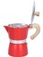Tekno Trust Kırmızı Ahşap Kulplu 6 Cups Moka Pot - Moka Pot 6 Cups-Moka Pot Kırmızı 100-199 ml Alüminyum 4