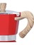 Tekno Trust Kırmızı Ahşap Kulplu 6 Cups Moka Pot - Moka Pot 6 Cups-Moka Pot Kırmızı 100-199 ml Alüminyum 5
