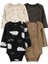 Layette Erkek Bebek 4'lü Body Set Siyah, Beyaz, Kahverengi Ayıcıklı 1