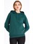 Kadın Yeşil Basic Kapüşonlu Regular Fit Rahat Sweatshirt 1