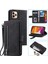 Iphone 12 Için Flip Case Pro Max 9 Kart Yuvaları Kordon Kickstand Pu Deri (Yurt Dışından) 4