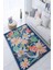 Soğuk Renkli Çiçek Desen Dijital Baskılı Zenit Kilim 1