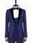 Kadife Yaka Slim Fit Mavi Erkek Damatlık - Wessi 1