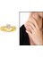 Mikro Zirkon Taş Süslemeli Gold Renk Free Size 925 Ayar Gümüş Kadın Tektaş Yüzük 1