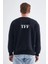 Sweatshirt, Siyah Basic Kapüşonsuz, Içi Polarlı, Üç Iplik Tff M 2