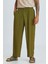 Relaxed Fit Dökümlü Erkek Pantolonu Haki 2