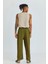 Relaxed Fit Dökümlü Erkek Pantolonu Haki 4