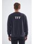 Sweatshirt, Füme Basic Kapüşonsuz, Içi Polarlı, Üç Iplik Tff M 2