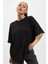 Kadın Onlmay Bisiklet Yaka Oversize Pamuk T-Shirt 15261790 Siyah 1