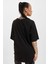Kadın Onlmay Bisiklet Yaka Oversize Pamuk T-Shirt 15261790 Siyah 4