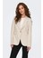 Kadın Onldola Slim Fit Çizgili Keten Ceket 15318499 Bej 2
