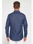 Slim Fit Uzun Kollu Dar Kesim Italyan Yaka 4 Mevsim Düz Denim Lacivert Erkek Gömlek 5
