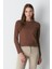 Bisiklet Yaka Uzun Kol 2'li Basic T-Shirt 955 Gri/kahve 4