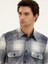 Erkek Lacivert Yün Karışımlı Ekose Overshirt Gömlek 50277998-VR033 2