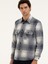 Erkek Lacivert Yün Karışımlı Ekose Overshirt Gömlek 50277998-VR033 3