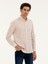 Erkek Pembe Regular Fit Yün Karışımlı Çizgili Gömlek 50272907-VR041 1
