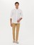 Erkek Beyaz Slim Fit Keten Karışımlı Gömlek 50266184-VR013 4