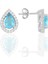 Gümüş Rodyumlu Akuamarin Taşlı Damla Modeli Üçlü Set SGTL11003MAVI 4