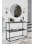 Raflı Helena Temperli Füme Camlı Metal Dresuar 40X100 Modern 40 x 100 Metal 100 cm Gri Modern 82 cm 1