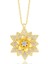 925 Ayar Gümüş Gold Beyaz Taşlı Lotus Çiçeği Kadın Kolye 5