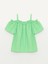Lcw Kids Kare Yaka Kısa Kollu Kız Çocuk Crop Tişört 1