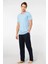 V Yaka T-Shirt ve Cepli Pijama Takım, %50 Pamuk %50 Modal 3