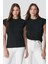 Bisiklet Yaka Kısa Kol 2'li Basic T-Shirt 958 Siyah 1