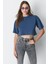 Bisiklet Yaka 2'li Crop T-Shirt 959 Kiremit/indigo 2