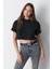 Bisiklet Yaka 2'li Crop T-Shirt 959 Siyah 3