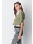 Bisiklet Yaka 2'li Crop T-Shirt 959 Haki/füme 5