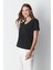 V Yaka Kısa Kol 2'li Basic T-Shirt 962 Siyah 3