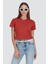 Bisiklet Yaka Kısa Kol 2'li Crop T-Shirt 956 Kiremit/gül Kurusu 5