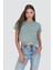 Bisiklet Yaka Kısa Kol 2'li Crop T-Shirt 956 Çağla/gül Kurusu 2