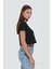 Bisiklet Yaka Kısa Kol 2'li Crop T-Shirt 956 Siyah 4