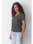 V Yaka Kısa Kol 2'li Basic T-Shirt 962 Füme/bordo 4