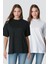 Bisiklet Yaka Kısa Kol 2'li Casual Basic T-Shirt 961 Siyah/beyaz 1