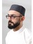 Gri Kapitone Osmanlı Tuğrası Nakışlı Kalıp Namaz Takkesi 3