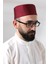 Bordo Kapitone Osmanlı Tuğrası Nakışlı Kalıp Namaz Takkesi 4