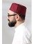 Bordo Kapitone Osmanlı Tuğrası Nakışlı Kalıp Namaz Takkesi 5