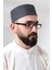 Gri Kapitone Osmanlı Arma Nakışlı Kalıp Namaz Takkesi 4