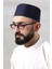 Lacivert Kapitone Elif Vav Nakışlı Kalıp Namaz Takkesi 3