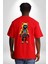 Spor Eşofman Takımı Sarı Kedi Insan Kırmızı Oversize Kadın Erkek Ön ve Sırt Baskılı T-Shirt 2