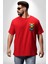Spor Eşofman Takımı Sarı Kedi Insan Kırmızı Oversize Kadın Erkek Ön ve Sırt Baskılı T-Shirt 5