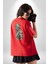 Star Wars The Mandalorian Kırmızı Oversize Kadın Erkek Ön ve Sırt Baskılı T-Shirt 2