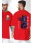 Kasuki Bakugo Anime Kırmızı Oversize Kadın Erkek Ön ve Sırt Baskılı T-Shirt 1
