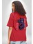 Kasuki Bakugo Anime Kırmızı Oversize Kadın Erkek Ön ve Sırt Baskılı T-Shirt 2