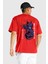 Kasuki Bakugo Anime Kırmızı Oversize Kadın Erkek Ön ve Sırt Baskılı T-Shirt 4